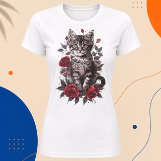 Dámské tričko - Rose Kitten